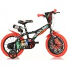 Bicicleta Copii Gormiti Dino Bikes 14 inch, Negru, 3-6 Ani, Roti Ajutatoare, Bidon Apa