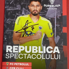 Program meci fotbal PETROLUL PLOIESTI-CFR CLUJ(27.02.2023)-autograf Gicu Grozav