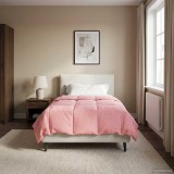 vidaXL Duvet de iarnă Patos Roz 135 x 200 cm Microfibră 42026109