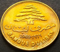 Moneda exotica 25 PIASTRES - LIBAN, anul 1969 *cod 3172 B