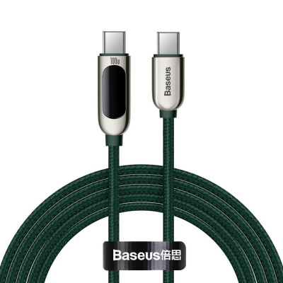 Baseus - Cablu de date (CATSK-C06) - Type-C la Type-C, 100W, 2m - Verde foto
