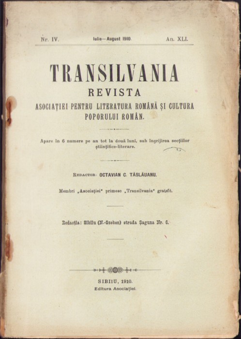 HST 470SP Revista Transilvania IV/1910 album Comșa
