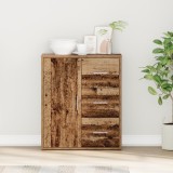 vidaXL Bufet cu sertar cu raft cu depozitare cu ușă Lemn vechi 60 x 31 x 70 cm Lemn compozit