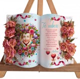 Cadou personaliza POZA femei mama soție nași primavara valentine tablou StalutaD, Flori, Acrilic, Art Deco