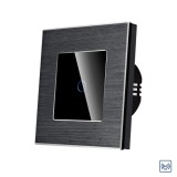 Cumpara ieftin Intrerupator Simplu cu Touch din Sticla si Rama de Aluminiu LUXION, RF433 SmartElectro IntelligentHouse