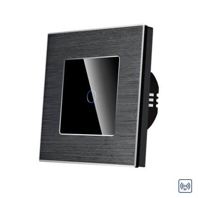 Intrerupator Simplu cu Touch din Sticla si Rama de Aluminiu LUXION, RF433 SmartElectro IntelligentHouse foto