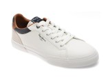 Cumpara ieftin Pantofi sport PEPE JEANS albi, KENTON COURT, din piele ecologica
