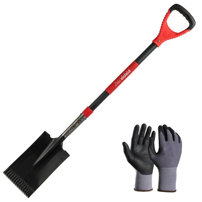 Set harlet, cazma, drept, capat zimtat, maner fibra sticla, 115 cm, cu manusi, RedShark