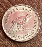 C50 - Moneda foarte veche - Noua Zeelanda - 6 pence - 1964