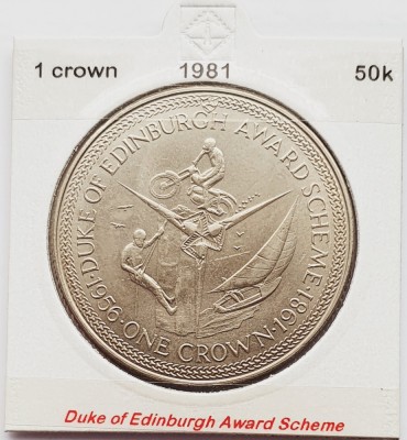 1893 Insula Man 1 crown 1981 Duke of Edinburgh Award Scheme km 76 foto