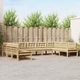 vidaXL Set de canapele de exterior cu pernă 9 pcs Alb și Bej 3387037