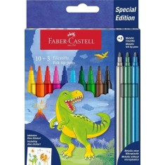 Set carioci Faber-castell, 10+3 culori, dinozauri