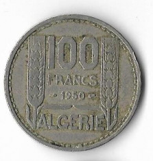 Moneda 100 francs 1950 - Algeria foto