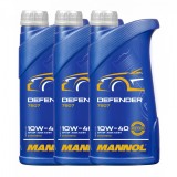 Pachet 3 litri Ulei Motor MANNOL Defender 10W40 (LSPI Protection) Hidrosintetic cu Ester