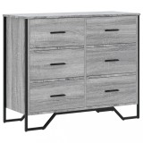 Cumpara ieftin Comoda cu sertare, gri sonoma 91x35,5x74,5 cm lemn prelucrat