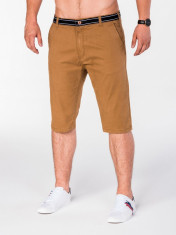 Pantaloni scurti pentru barbati, camel, casual, model de vara, slim fit, buzunare laterale - P402 foto