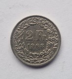Elvetia 2 Francs 1968 franci _ moneda nichel km # 21a