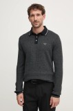 Barbour pulover din amestec de lana barbati, culoarea negru, MKN1631CH91