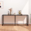 Gossi masa consola, negru, 180x35x75,5 cm, sticla securizata