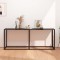 Gossi masa consola, negru, 180x35x75,5 cm, sticla securizata