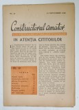 CONSTRUCTORUL AMATOR , SUPLIMENT LUNAR AL ZIARULUI STIINTELOR , NR. 10 , 1948
