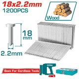 TOTAL - CUIE L18MM, W2.2MM PENTRU PISTOL PNEUMATIC - 1200 BUC PowerTool TopQuality