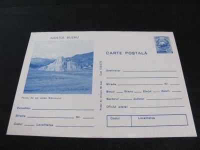Județul Buzău . Peisaj de pe valea Slănicului . Carte Poștală Epoca Ceaușescu foto