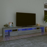 VidaXL Comodă TV cu lumini LED, gri sonoma, 260x36,5x40cm