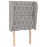 Cumpara ieftin Tablie de pat cu aripioare gri deschis 83x23x118/128 cm textil