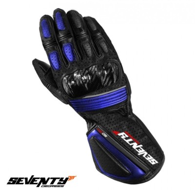 Manusi barbati pentru scuter - motocicleta racing vara Seventy model SD-R4 negru/albastru &amp;ndash; marime: XL (10) foto