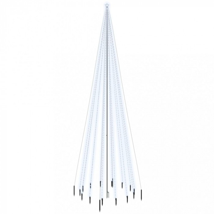 Brad de Crăciun cu țăruș, 1134 LED-uri, alb cald, 800 cm