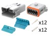 Amphenol Conector Cablu-Cablu Automotive AT 12 Pini IP67 IP69K 13A 20-16AWG