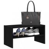 VidaXL Suport pantofi stivuibil Stejar negru 60x30x30,5 cm