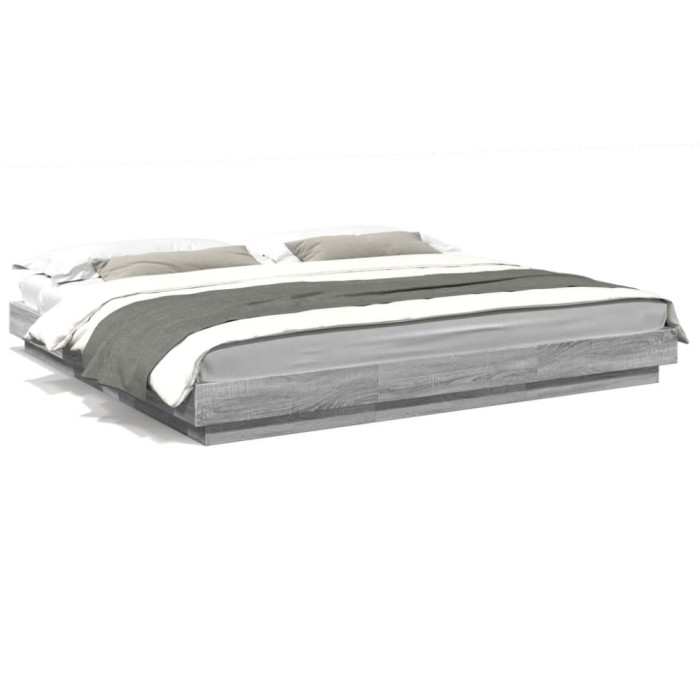 vidaXL Cadru de pat, gri sonoma, 180x200 cm, lemn prelucrat 3281173
