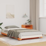 VidaXL Cadru de pat de podea Maro ceruit 80 x 210 cm Lemn masiv de pin