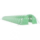 Cumpara ieftin Sera cu cadru din otel, verde, 96 m&sup2;, 24x4x2 m