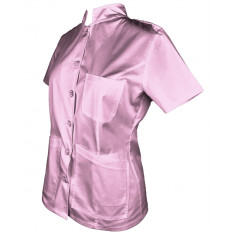 Tunica Medicala Pe Stil cu Elastan, Roz deschis cu nasturi - XL