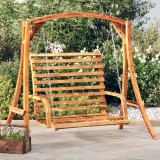 vidaXL Banchetă leagăn, 126x63x92 , lemn masiv curbat cu finisaj tec