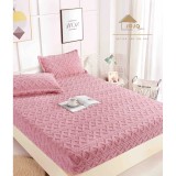 Cumpara ieftin Husa De Pat Tricot Cu Elastic + 2 Fete De Perna Pentru Pat Dublu, Roz- JO965