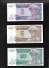 Set Zair 1 + 5 + 10 nouveaux zaires 1993 unc, Africa