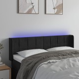 VidaXL Tăblie de pat cu LED, negru, 147x16x78/88 cm, catifea 3123286