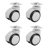 Set 4 Roti pentru mobila, gri, cu rulment, &Oslash; 50 mm, placa 38 x 38 mm