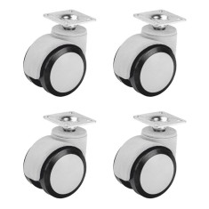 Set 4 Roti pentru mobila, gri, cu rulment, &Oslash; 50 mm, placa 38 x 38 mm