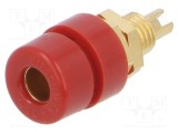 Conector banană 4mm roșie 32A 30V AC 60V DC Hirschmann T&amp;M