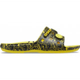 Papuci Classic Crocs Smiley World Slide Galben - Lemon/Black