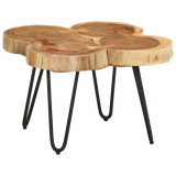 vidaXL Măsuță de cafea, 36 cm, 4 trunchiuri, lemn masiv de acacia 353301