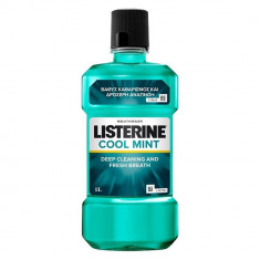 Apa de Gura Listerine Cool Mint, 1L, Aroma Menta, cu Alcool, Apa de Gura Listerine, Apa de Gura Mentolata, Produse Ingrijire Dentara, Ingrijire Orala, foto