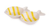 Cumpara ieftin Bol portelan alb galben Pesti 21,2x14,6x3,8h