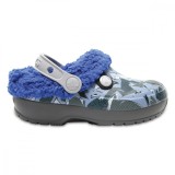 Saboti Crocs Kids&#039; Classic Blitzen III Graphic Clog Gri - Slate Grey/Blue Jean