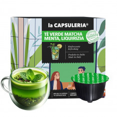 Ceai verde matcha, menta si lemn dulce, 96 capsule compatibile Dolce Gusto, La Capsuleria foto